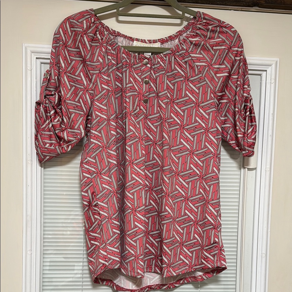 Juniper + Lime pink top size medium